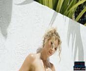 Naughty blonde bombshell babe Sara Ames exposes amazing body for Playboy from playboy tv from nude hot yoga