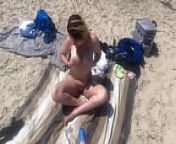 Sexy Blonde American Teen Strips Nude on Public Beach and Masturbates from american new x vid