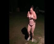 Naked BBW slut takes a HUGE piss in the back yard from ljudmila outdoor pissing