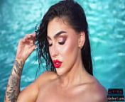 Gorgeous brunette MILF babe Emjay Rinaudo solo striptease in the pool from view full screen emily rinaudo onlyfans sex tape 50 video leaked