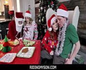 RidingMySon - Christmas Fam Orgy Ft Charlotte Sins, Quinton James, Rion King from www xxx video xcomdian famly full movie sex