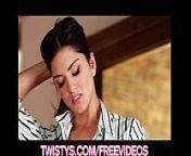 Beautiful brunette Sunny Leone shows off her big-tits from sunny leone rub her clit with lesbi