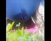 OUTDOOR PLESURE AND WET PUSSY! pee underneath into my leggins in a public park from piep