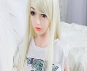 Blowjob Blonde Mini Love Doll has big tits hot Anal Creampie from xxx mini sex doll love