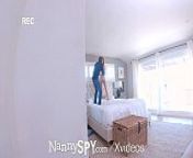 NANNYSPY Nanny Caught Aggressively Masturbating On Nanny Cam from spying on camera
