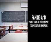 Faking a 'D' | sweet student ds not to understand content to stay after class with you [Teacher/Student] [Cute/Awkward] [Blowjob] [Pussy Eating] [Pounding] (Erotic Audio for Men) from no men fing