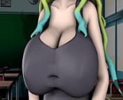 SFM Lucoa huge bouncing boobs from kobayashi dragon maid