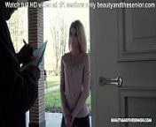 Old grandpa gets horny and fucks the delivery girl from grandpa boner