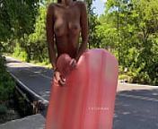 Topless and flashing the cars from fun wife flashes tits and pussy in a porn store