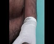 Indian man cums using latex glove from mallu aunty desi gay in underwear