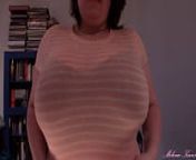 Huge Boobs Tit Drop Sheer Shirt from bra remove room