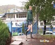 Public Pissing For Desperate Blonde from got2pee dora is peeing