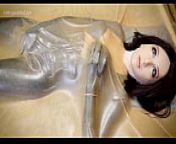Vacuum Bed Doll Female Mask GasMask LatexHood from trying on latex hood