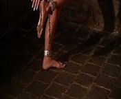 Luna chained nude in the stables from hayley nagle incatenata mezza nuda per magazine australia