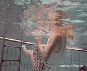 Floating hotties like Katya Okunewa in the pool from nude on public