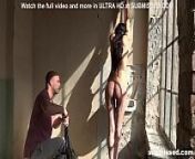 Skinny babe tied,gagged and hardcore spanked from anorexic slave whipping
