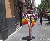 Naked brunette walking flag in public from soy luna karol sevilla nu