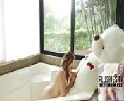 18yo beauty from Columbia and her favorite plush toy teddy bear Miguel sex in a bathroom from bangla villas sex video com