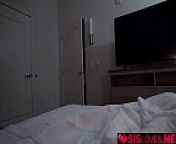 Aria Lee sneaks into her stepbrothers bed in the middle of the night leading to a secret stepsibling handjob from girl and boy mit night sex