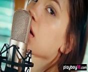 Singer sensual striptease in front of the microphone from youtuber anna zapala micro bikini patreon