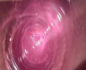 Camera inside my tight creamy pussy, Internal view of my horny vagina from internal view