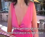 Exhibitionist Wife #81 FULL VIDEO - Russian MILF Tatiana Upskirt Flashing While Having Lunch With Husband And He Plays With Her Shaved Pussy In Public! from sexy amateur milf wife trying to take a bbc