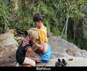 Colombian Twinks Fucking Bareback By Waterfall from gay gril xxx big dick