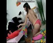 Attractive brunette girl seducing Panda bear from debasmita panda nude imageicky galrani xxx sexn no nude videos