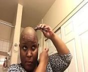 MILF at home, first time shaving her head smooth bald (BF request) from porn headshave