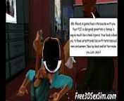 Foxy 3D ebony babe getting fucked hard by a shemale from cartoon shemale 3d