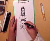 drawn Hot sexy girl in latex , quick sketch with markers from drawn nelugu nude girls in sarre