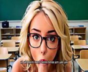 Teacher fuck teen blonde student's mouth in school classroom and cum in mouth while someone peeking (3D/Hentai) from zoya rathore full movies