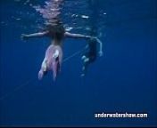 Nastya and Masha are swimming nude in the sea from nastya catgodess nude