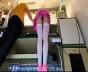 Pretty brunette teen upskirted at work while serving customers from huma quresi hot upskirt
