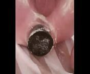 I push a creamy thick buttplug out of my ass from gay anal buttplug