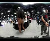 VR video of cute ebony girl body tour at Exxxotica NJ 2018 from all vr video