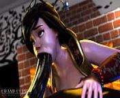 Mei BlowJob with Black Guy from 3d giantess animation teasing amp mouthplay shrinking pov