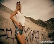 Puma Swede Spreading Pussy Outside in the Desert! from girl spreading pussy
