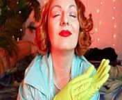 green gloves - household latex gloves fetish - ASMR video free fetish clip from clip mom xx