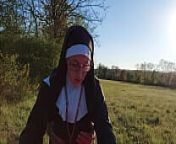 This nun gets her ass filled with cum before she goes to church !! from church nun