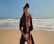 Teen Girl Fingering Shaved Pussy on the Seashore nude beach, Public Outdoor, Solo Mastirbation from fkk teenage nudist