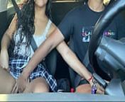 Horny passenger gets into Uber without panties and driver can't resist her from jai kishori ji video com xxx www