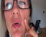 Camilla Moon - sperm Vira Gold on my face and glasses from camilla moon sperm on my face