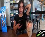 Drinking caffe with young Thai Girl from tinder date fucks my swinger latina wife