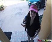 Kimber Woods delivers pizza and bangs customer for more tips from delivery fake