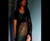 Crossdresser in green saree from indian trans sex