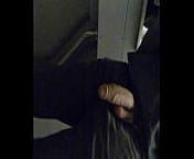 Seattle hung model jacking off stroking his thick forearm long cock in public train headed to the city from pp can