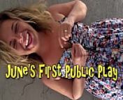 June Larue First Public Play from naked flash