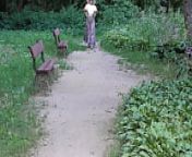 Wife in transparent dress in public park from 45 park
