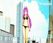 giantess fox lady walking from mmd pink hair giantess vore